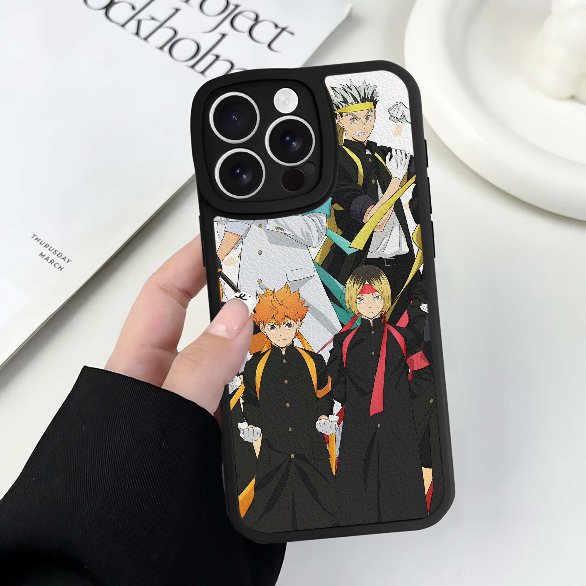 （画像用） ハイキュー!! Haikyu!! 【iPhone 16シリーズ対応】シリコンスマホケース（レザー調） 材質：シリコン